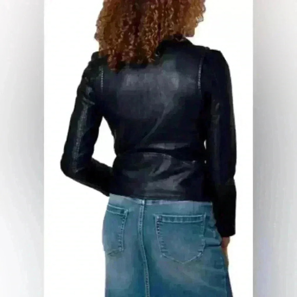 NWT BLANK NYC Vegan Leather Moto Jacket ~ Black ~ XS - Picture 3 of 14